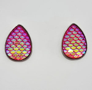 "SCALES" Mermaid Earrings (Pink)
